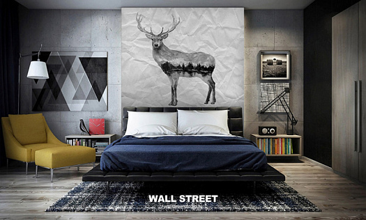 Фотообои в интерьере артикул Grayscale 12, GRAYSCALE, Wall street